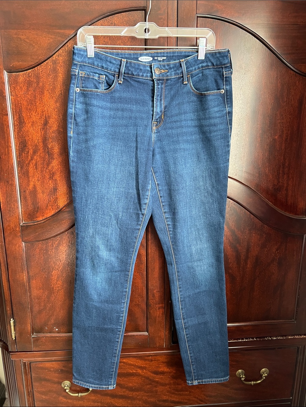 Women’s Old Navy Mid-Rise Pop Icon Skinny Jeans Size 10 Blue Stretch Denim